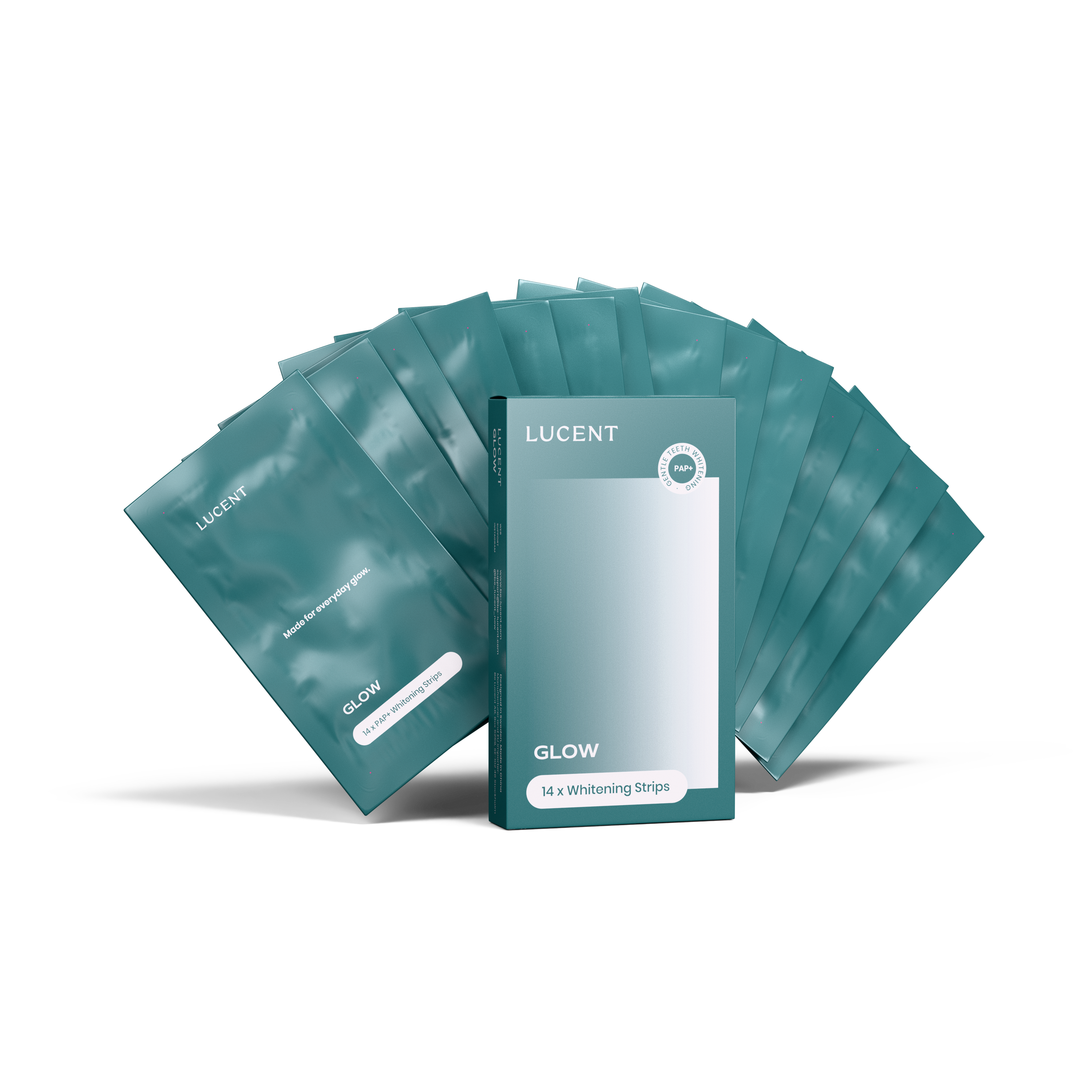 Flexible, non-slip dry whitening strips that comfortably adhere to teeth for easy, mess-free application. 14 pair of strips. Lucent.